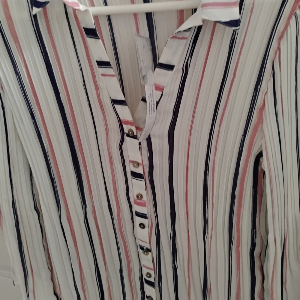 Striped Button-Up Women's Top